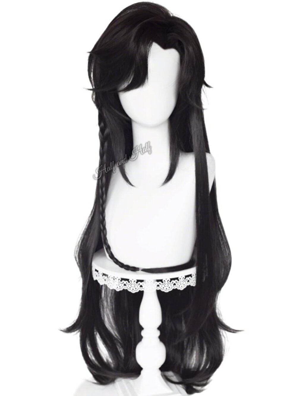 Women's Hua Cheng 39 Inch Cosplay Platinum Blonde Wigs With Side Part Bangs